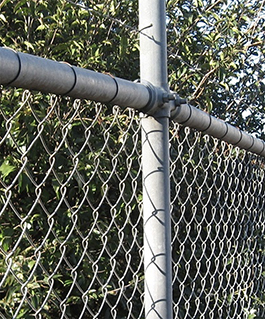 Galvanised pipe with chainlink fencing